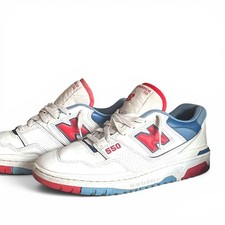 New Balance 550 Red Atlantic Blue Retro Low Top Sneakers Mens 7 Womens 8.5 New Balance 550 White True Red Atlantic Blue Men main image 2