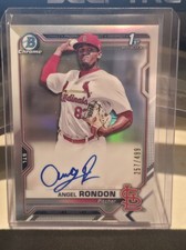2021 Bowman Chrome Autographs Angel Rondon Silver /499 Rookie #CPA-ARO 1st Auto