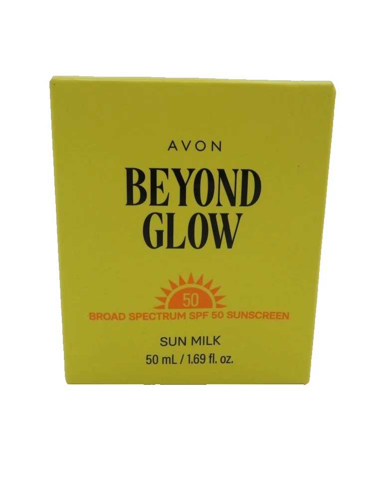 Avon Beyond Glow Broad Spectrum SPF 50 Sunscreen SUN MILK New, 1.69 oz Free Ship