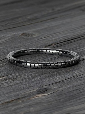 Herren Hämatit Perlen Armband verstellbar schwarz Würfel Stein Charm Schmuck Geschenk