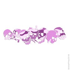 Row Of Skulls Vinyl Decal Sticker 40 Patterns 3 Sizes 1003