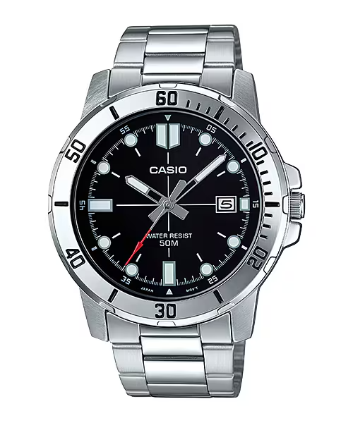 CASIO MTP-VD01D-1EVUDF⎪MTP-VD01D-1E⎪ORIGINAL⎪CASIO Collection⎪Hombre⎪Metal⎪Negro