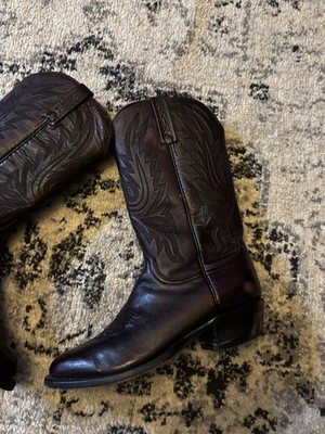 Lucchese Gavin Cowboy Boots, Black Cherry, Men\'s 8.5 Lucchese Cowboy Boots Mens Size 8.5 D Black Cherry Gavin  main image 2