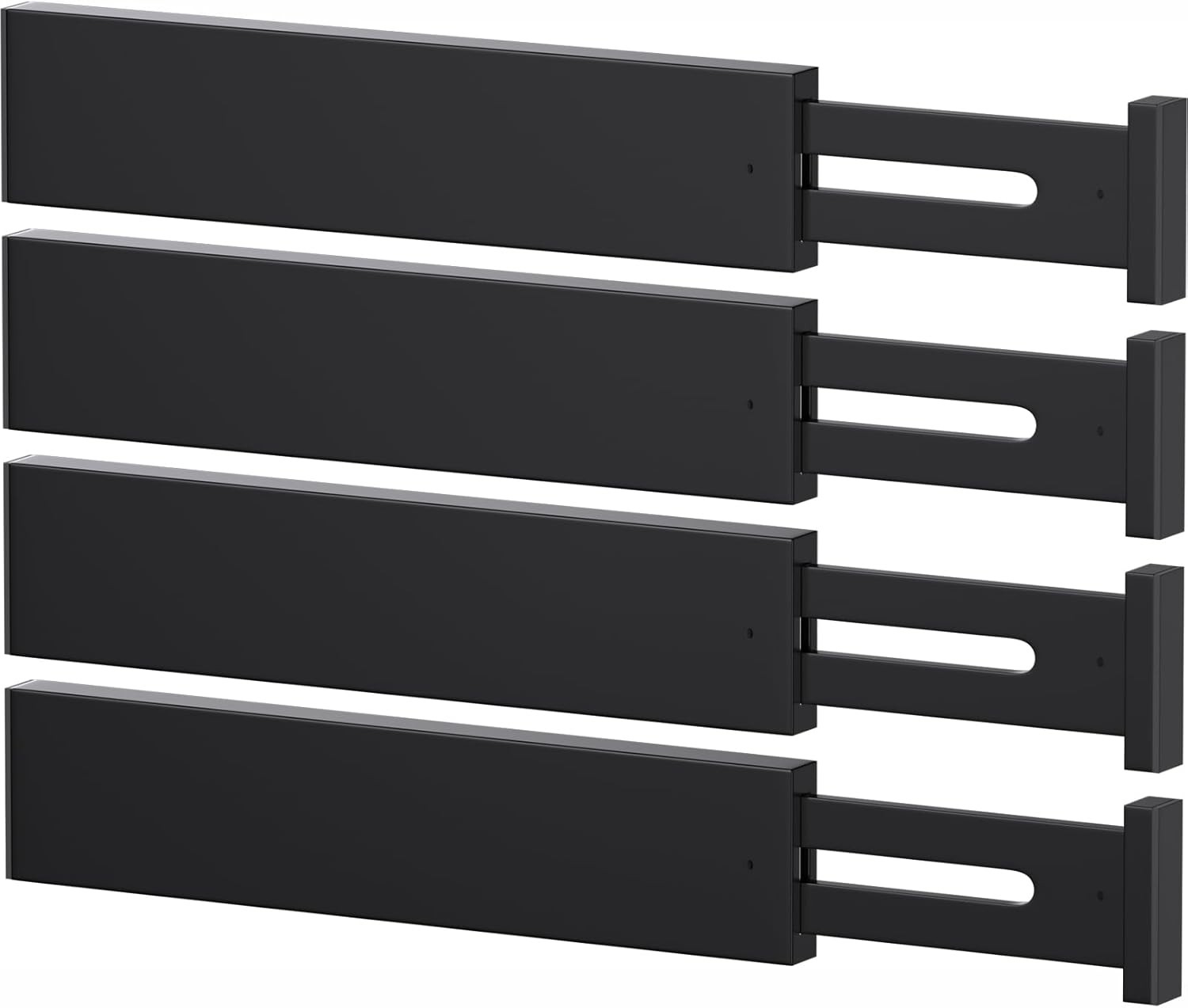 Adjustable Black Bamboo Drawer Dividers 17-22 Inches for Kitchen Organization