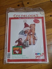 Bambi Fawn Dizzle Colorlooks Bunny Christmas Iron On Transfer 1991 VTG USA