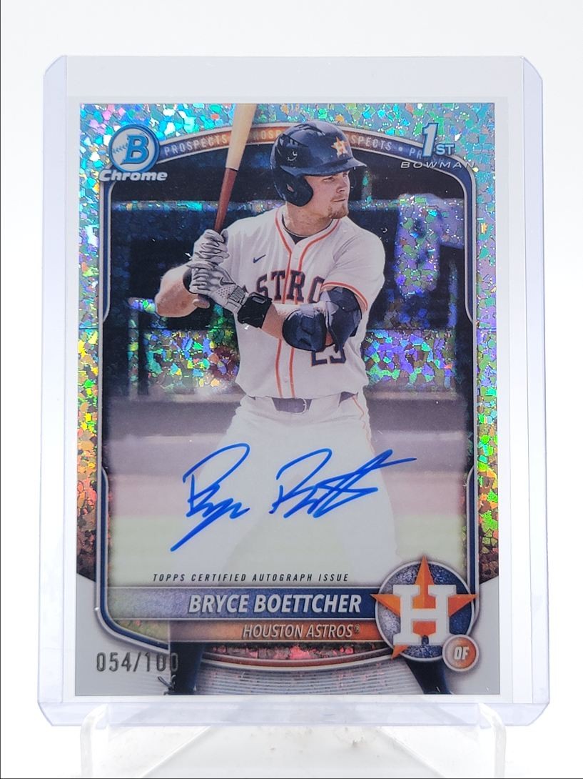 BRYCE BOETTCHER 2025 BOWMAN CHROME 1ST MINI DIAMOND REFRACTOR AUTO /100 Q1940