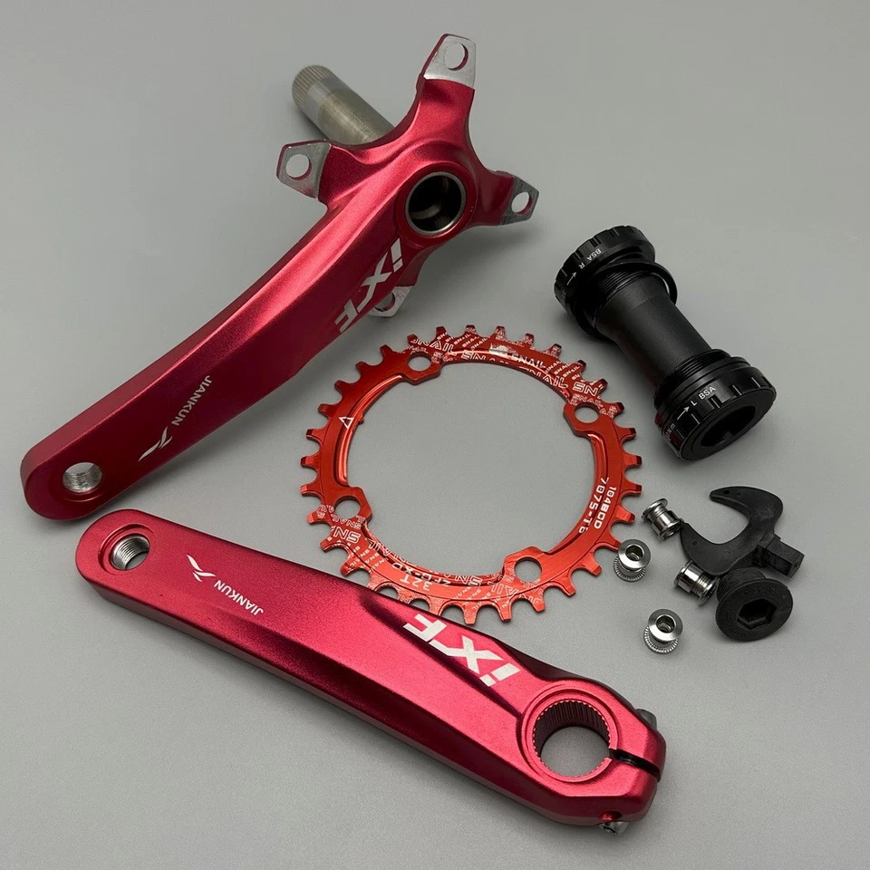 MTB Road Bike Crankset crank arm 170mm BB Narrow Wide Single Chainring 32 34T - Image 2 of 4