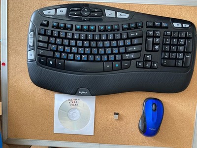 Logitech 350 Wireless WAVE Keyboard Russian Cyrillic characters, Mouse, Dongle