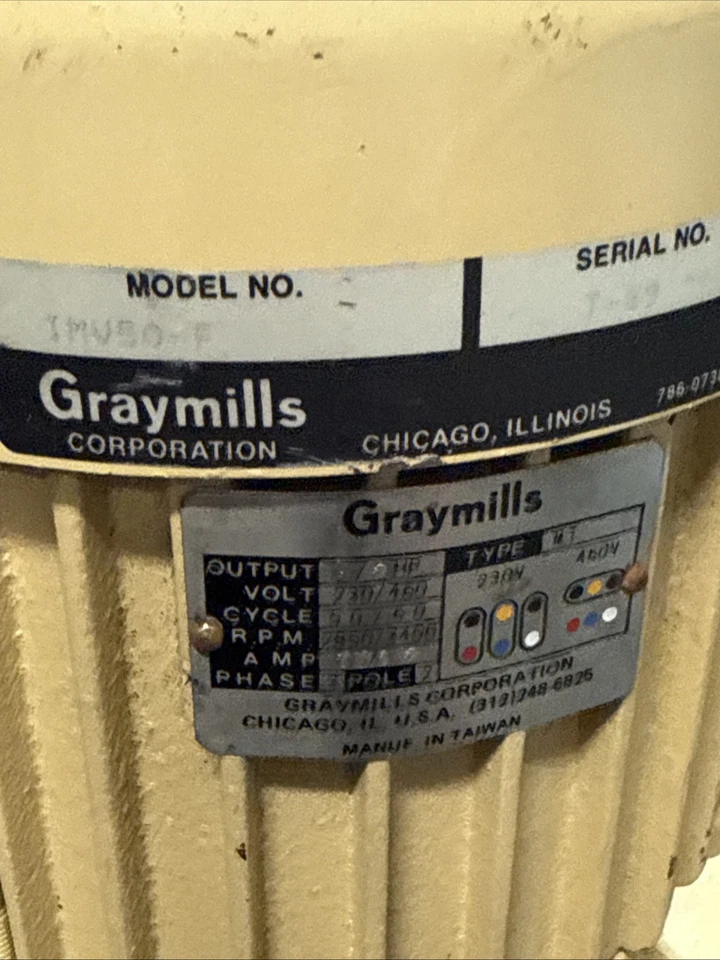 NEW GRAYMILLS IMV50-F RECIRCULATING PUMP 1/2HP 230/460V IMV50F - Image 2 of 4