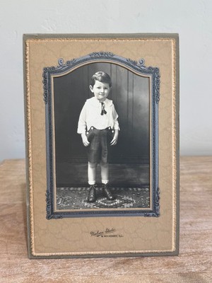 Antique 1930s Child Portrait Nielsen Studio McHenry IL 8x6 Photo Jack Fleming 4