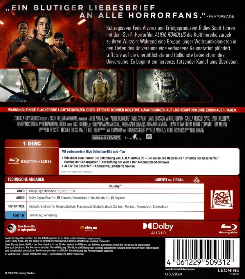 Alien: Romulus - Blu-ray - Neu und Originalverpackt - Bild 2 von 2