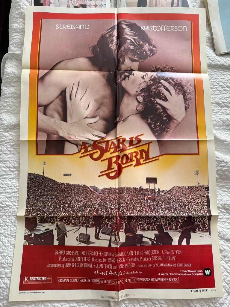 A Star Is Born Original Movie Poster 1976 Barbra Streisand Kris Kristofferson On