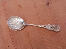 Continental Silver Sugar Spoon, Shell Bowl. 0.8 Ounces. Marked Antiko 90