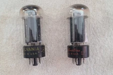 Strong Pair Sylvania 6L6GB Black Plate Top O Getter