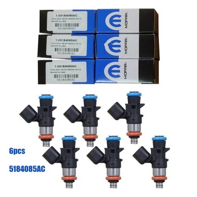 6Pcs OEM 5184085AC Genuine Mopar Fuel Injectors for Wrangler Challenger 3.6L