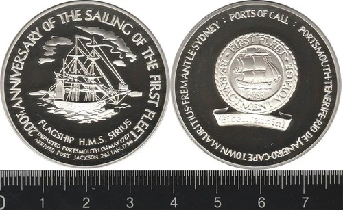 Great Britain: 1987 26g 925 Silver First Fleet Re-Enactment Voyage medal