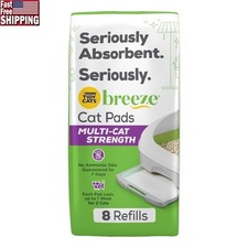 Absorbent Cat Litter Pads Multi-Cat Odor Control Refills Fast-Absorbing 8 Count