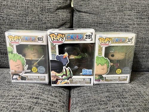 Roronoa Zoro Funko Pop exclusives 327 923 & 2151 new in boxes One Piece