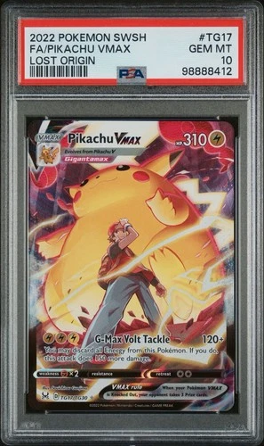 2022 POKEMON SWORD & SHIELD LOST ORIGIN PIKACHU VMAX TG17 PSA 10