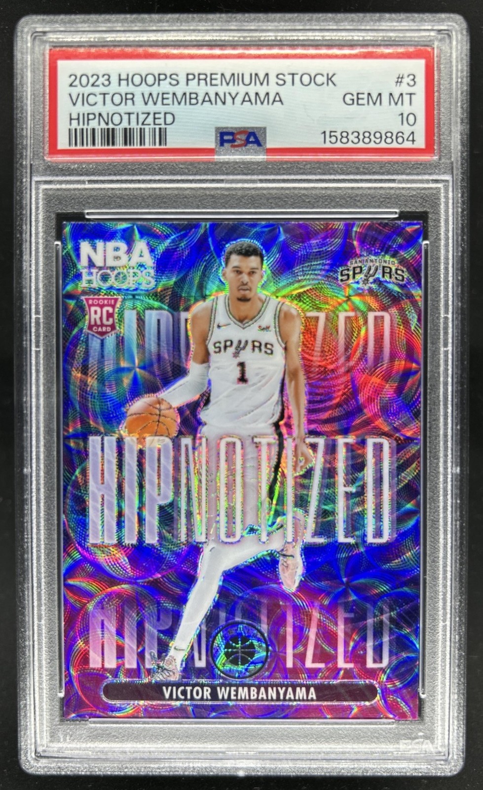 2023-24 Panini Hoops Premium Stock Victor Wembanyama HIPnotized RC #3 PSA 10