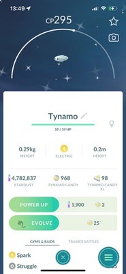 Pokemon Go Shiny Tynamo