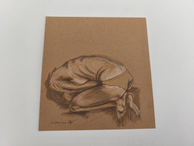 Weibliche Figur Zeichnung Studie von viC - ungerahmt, original, signiert
