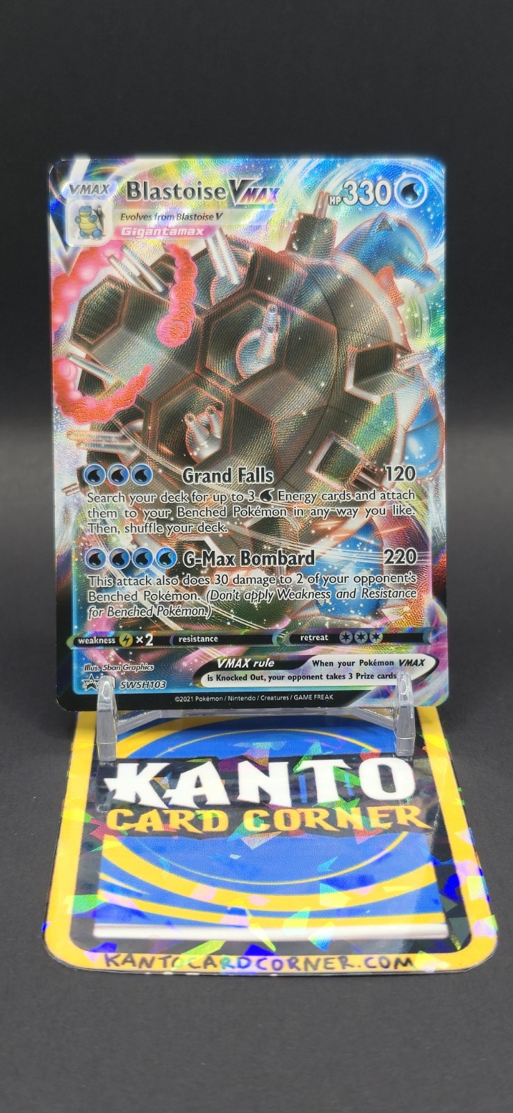 Pokémon TCG Blastoise VMAX Holo Promo Card SWSH103 Blackstar Nm