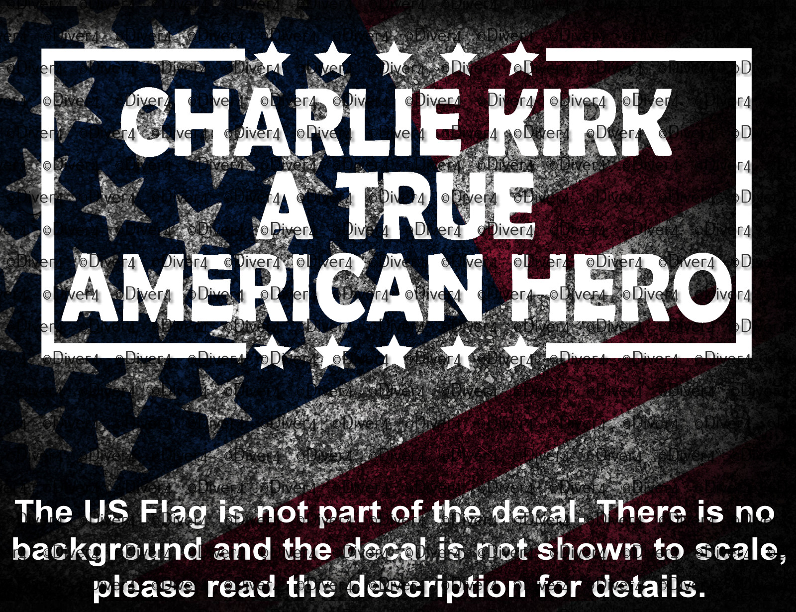 Charlie Kirk A True American Hero RIP Memorial Vinyl Decal US Seller