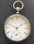 Antique 1865 Waltham WM Ellery 1857 Pocket Watch Ticks Silver Case 18s 7j