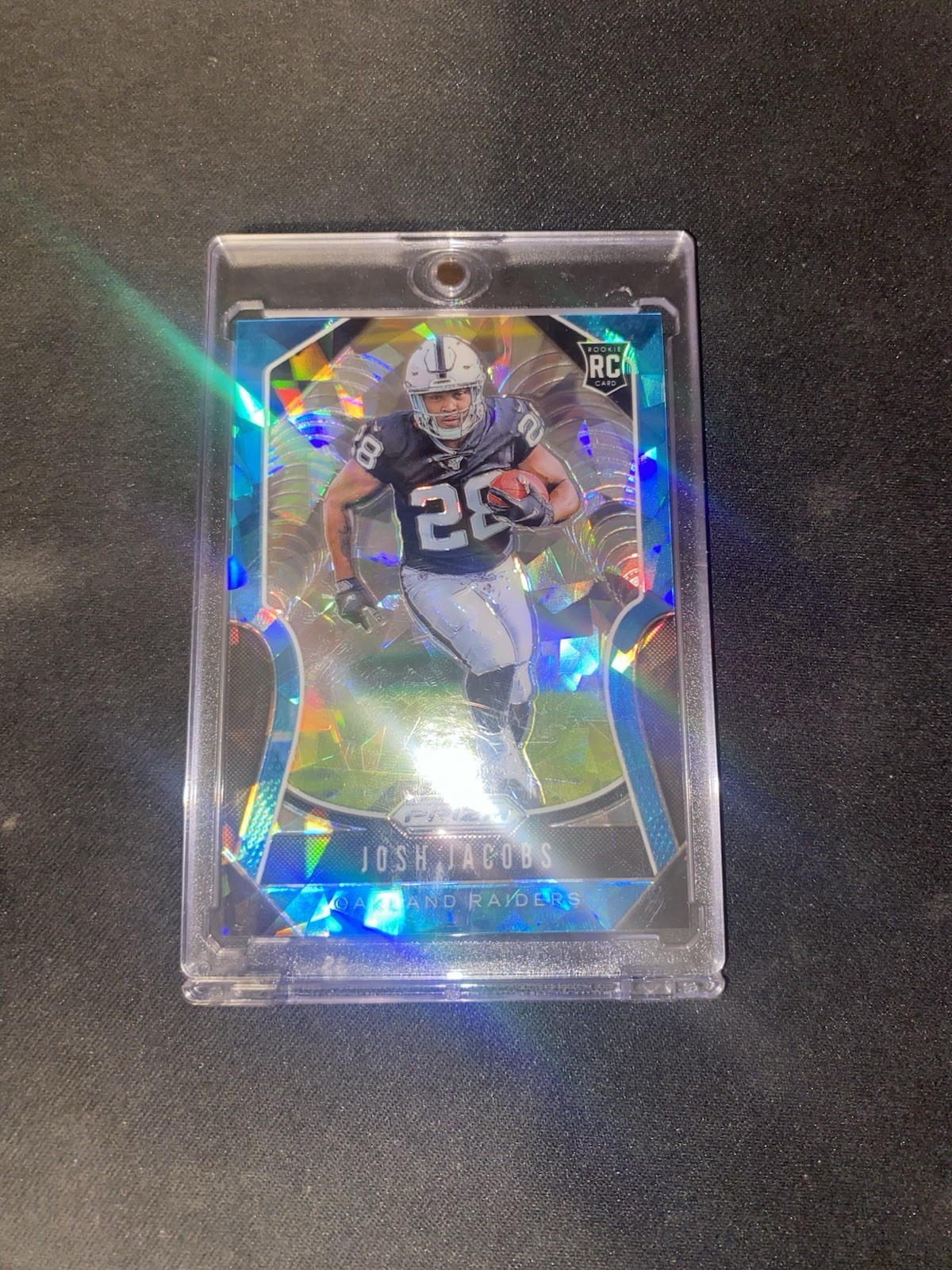 2019 Prizm Josh Jacobs Rookie Blue Cracked Ice /99 #323