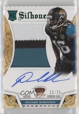 2013 Panini Crown Royale Silhouettes Green 22/25 Denard Robinson #206 Auto 3c7