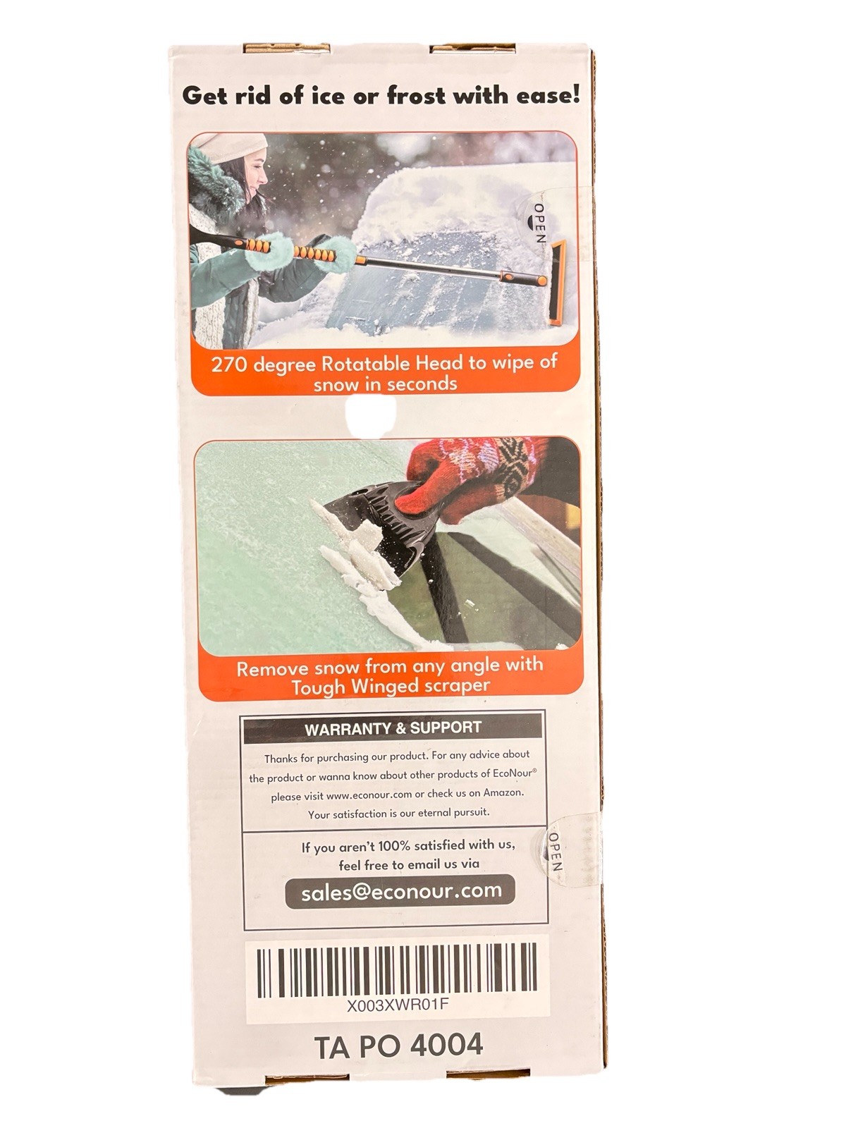 Eco Nour Windshield Snow Broom And Scraper 50 Inches Long