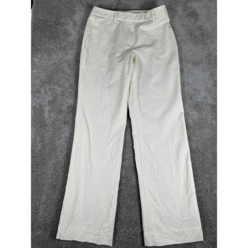 Brooks Brothers Caroline Fit Wool Dress Pants Cream Off White Straight Leg 4