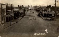 RPPC Reynosa Tamaulipas Mexico Porforia St businesses 1940s real photo PC