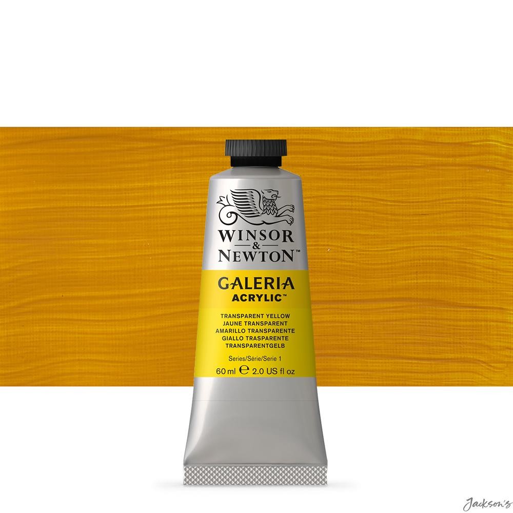 Winsor & Newton Galeria Acrylic Paint Tube 60ml Transparent Yellow For Artists