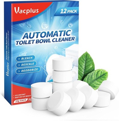 Vacplus Toilet Bowl Cleaner Tablets 12 PACK, Automatic 12 Count (Pack of 1) 