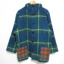 80s-90s Yohji Yamamoto Vintage Check Hooded Shaggy Coat Size S Women USED