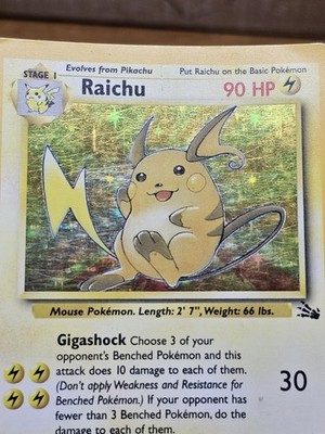 Raichu 14/62 Fossil Holo Rare Pokémon Card TCG | eBay