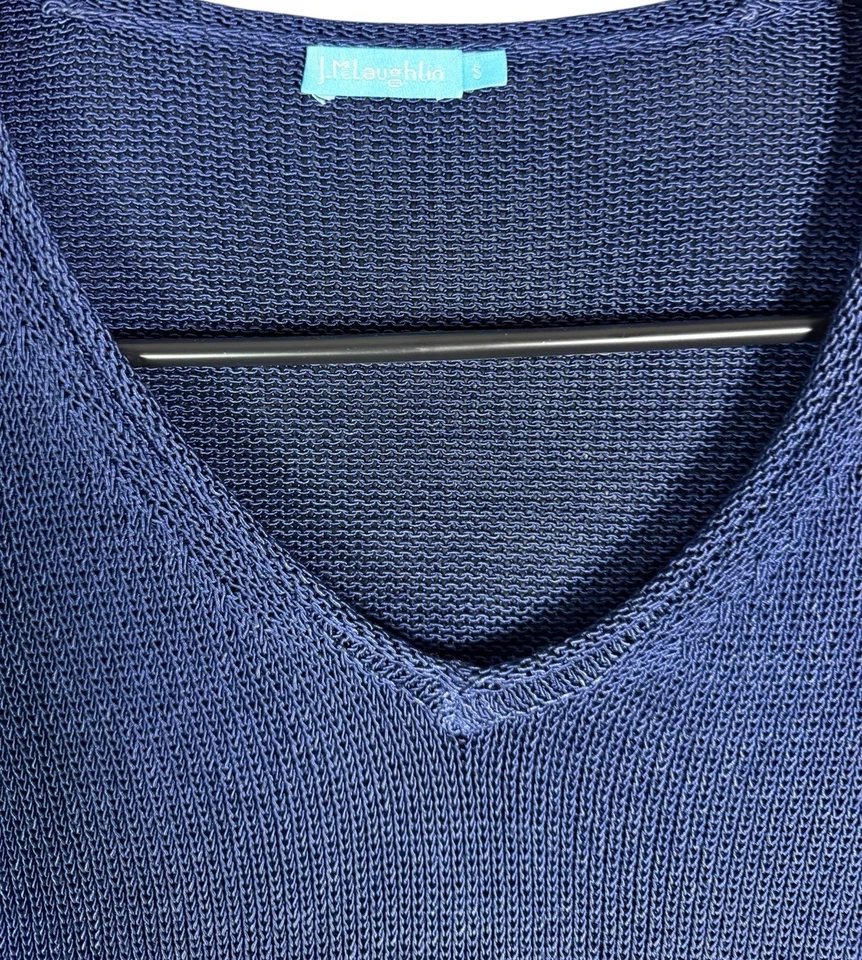 Женщин J. McLaughlin маленький каллум v-образным вырезом вязаный туника верхний свитер темно-синий - Изображение 4 из 4