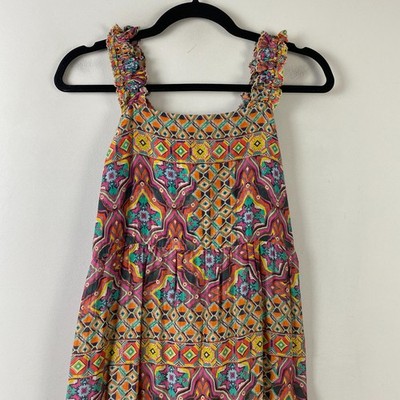 CHUFY Modi Maxi Dress In Deena Amber Size Large Cotton Silk Blend Smock |  eBay