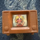 Vintage Barbie TV Television Brown Plastic Dollhouse Accessory Part