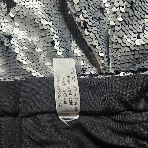 T+J Designs Silber Pailletten Minirock Gr. XS/S Disco Glam Y2K Urlaub Party - Bild 6 von 8