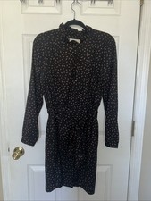 Ann Taylor Women’s Size 8 Black Dress With Pink Accents/pockets/buttons/ties