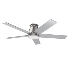  52" Flush Mount Ceiling Fan Brushed Ceiling Fan 6 Speeds DC 52 inch Nickel