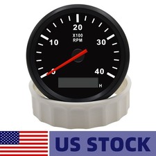 85mm Tachometer Tacho Meter Gauge Hourmeter 0-4000RPM For Car Boat US