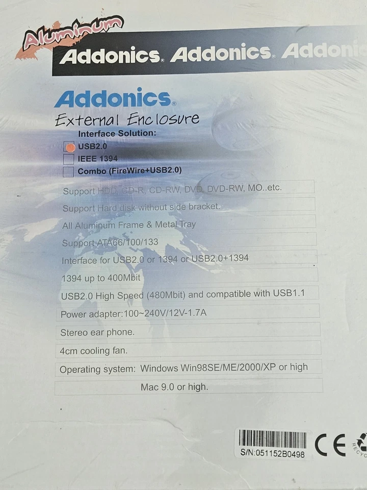 NEW - Addonics Aluminum External USB 2.0 Enclosure 5.25" | Model: AE51DECSU2 - Image 4 of 4