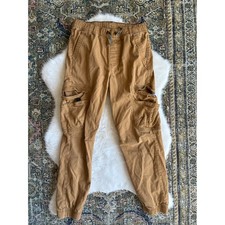 Wrangler Kids Boys Tan Cargo Jogger Pants Elastic Waist Drawstring Size 14 Slim