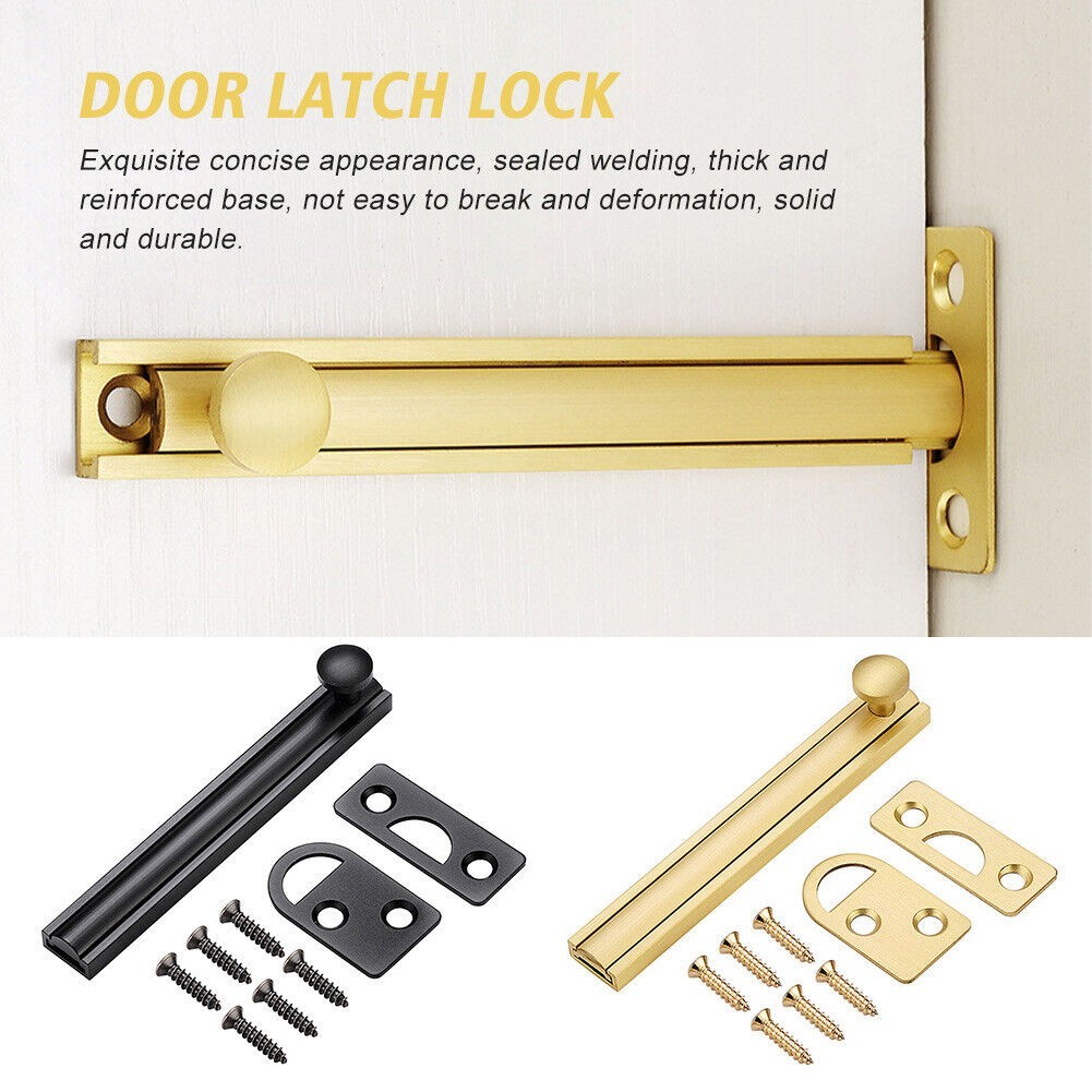 Brass Barn Slide Bolt Door Latch Lock for Bathroom Home Security Hardware Includes Screws