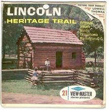 vintage Sawyer's View Master LINCOLN HERITAGE TRAIL A390 viewmaster history set 