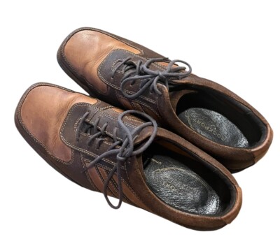 Rockport Signature Series Men's Size 12 Shoes Lace Up two Toned Brown Leather